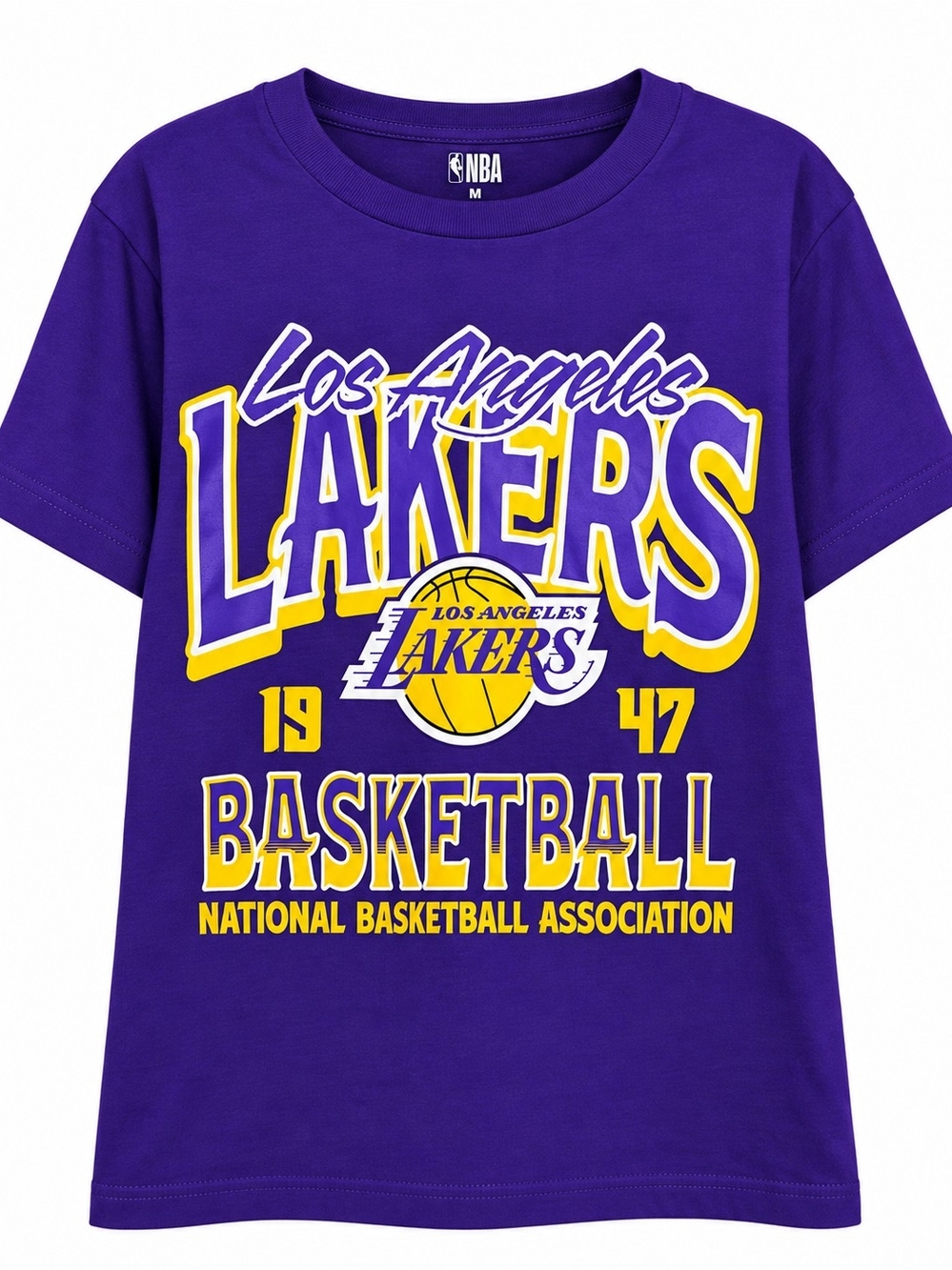 NBA Los Angeles Lakers Purple and Yellow Kids Short Sleeve Tee
